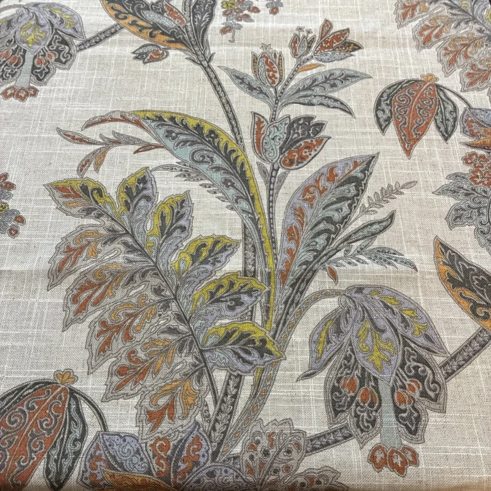 Custom Tablecloth From Kravet Botanical & Floral Linen Print Fabric 59